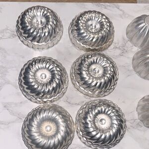 Set of vintage Silver Metal Baking Molds